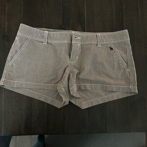 Striped Women's Cotton Shorts - Brown/White